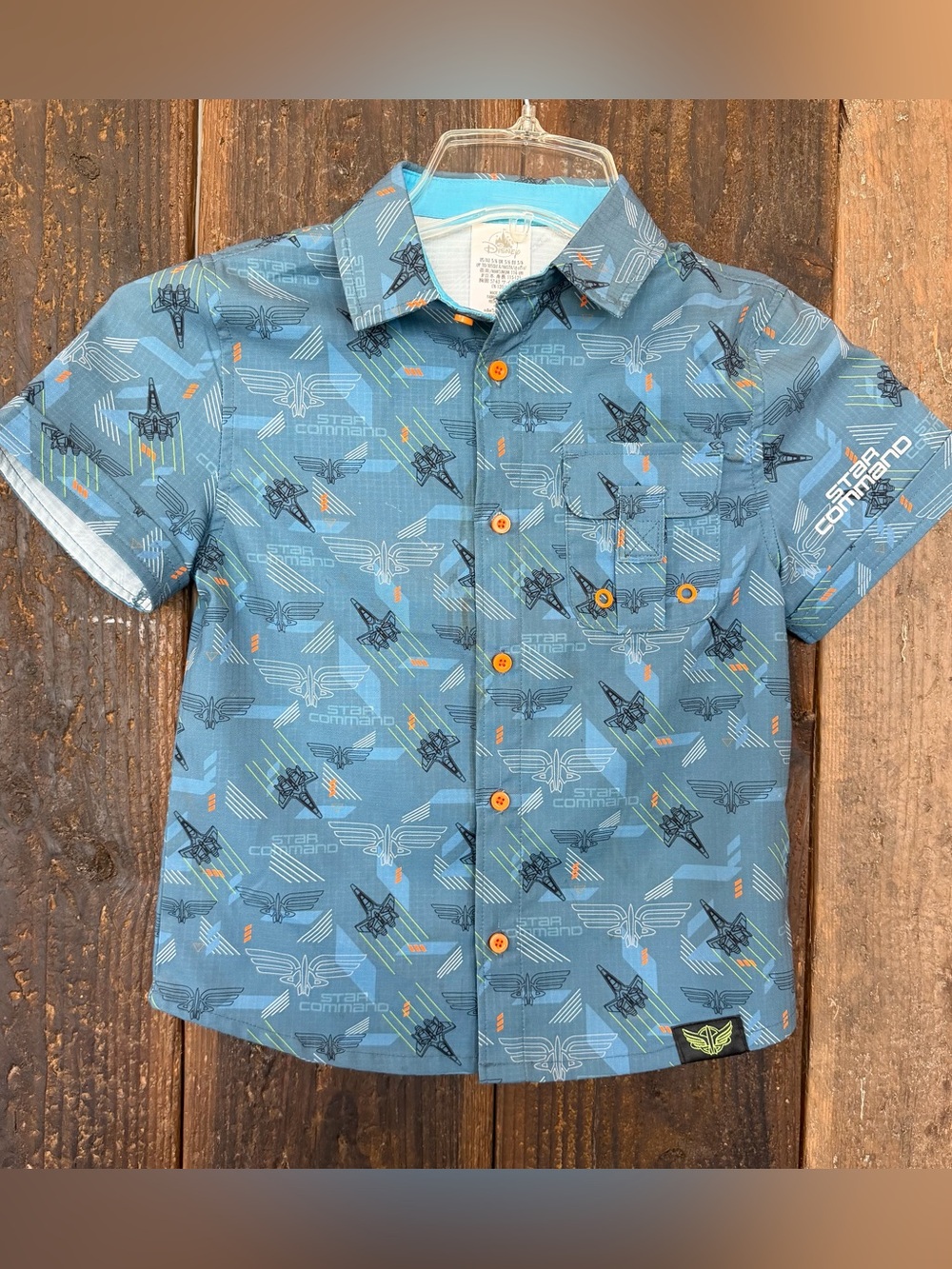 Disney Blue Star Commander Short-Sleeve Button-Down Shirt for Kids